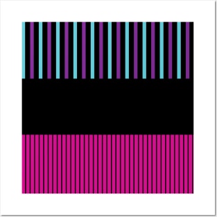 Colour Pop Stripes - Pink, Purple, Blue and Black Posters and Art